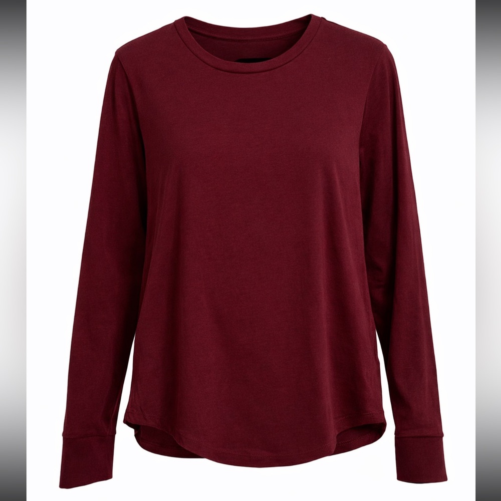 Universal Standard Tee-Rex Long Sleeve Pima Cotton Modal T-Shirt in Merlot 14/16